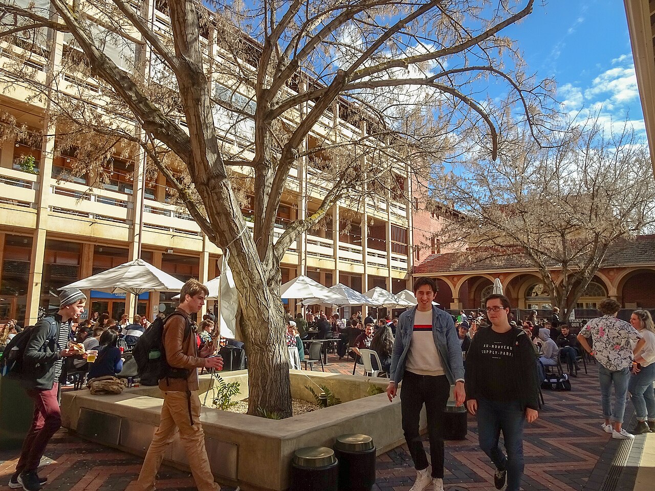 Estudiantes reunidos en la Universidad de Adelaide, Australia