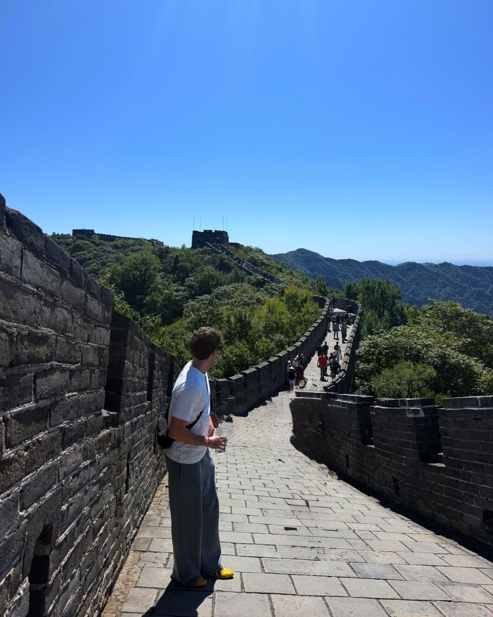 Pablo explores the Great Wall during a trip to China