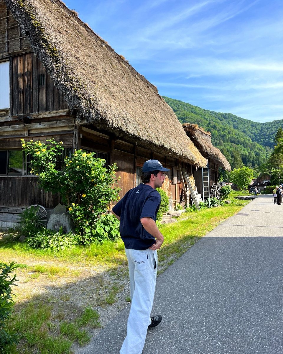 Pablo visiting a village of traditional houses in Japan